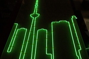 Toronto skyline with EL wire